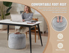 WSOFRLAC Round Pouf Ottoman, Small Poofy Ottoman, Foot Stools Ottomans, Foot Rest for Couch, Furry Poufs for LivingRoom, Hassocks and Ottomans Soft for Chair, Memory Foam Filling-Dark Grey 20x15