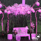 QITONG 165ft 500 LED Pink String Lights, 8 Modes Christmas Lights Plug-in, Clear Wire Pink Lights Indoor Outdoor