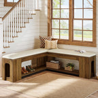 Tribesigns L Shaped Corner Bench, 47.24" Farmhouse Breakfast Nook Bench with Removable Seat Cushion, Corner Bench for Kitchen, Dining Room, Living Room