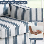 Swivel Accent Chairs Set of 2, 360° Swivel Club Armchairs, Navy Stripe