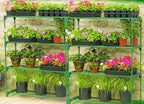 Panana 4 Tier Garden Greenhouse Steel Staging Shelving Plant Stand Garden Shelving Unit Garage Storage Racking, 2 Pack Plant Racks