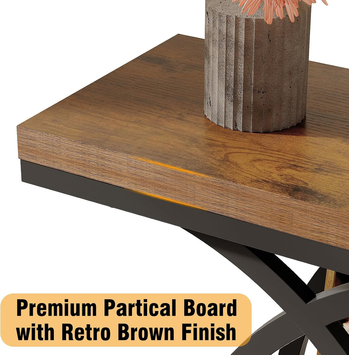 GiftGo Narrow Console Table for Entryway Industrial 3-Tier Sofa Table Behind Couch with Circle Base Wooden Accent Wall Tables with Storage Shelves for Living Room, Hallway, Foyer (Rustic Brown)