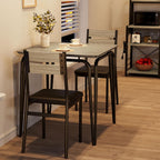 GarveeHome Dining Table for 2, Small Table and Chairs Set of 2, Square Dinette Set for 2, 3 Piece Kitchen & Dining Room Sets for Small Space (Oak, Table with 2 Upholstered Chairs)