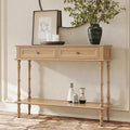 ARTPOWER Console Table for Entryway with 2 Drawers-Minimal Assembly,Retro Entryway Table with Storage Cabinets and Open Shelf,Narrow Long Couch Table Behind Sofa for Living Room,Foyer,Hallway,Natural