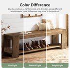 Solid Wood Entryway Bench with Storage Shelf, 55.12-Inch 2-Tier Wood Shoe Bench Seating for Entrance, Hallway, Dining Room, Living Room, Mudroom, Bedroom, Rustic Brown