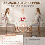 Tufted Upholstered Parsons Dining Chair Set Fabric Diner Accent Stylish Modern Kitchen Living Room with Button Sturdy Solid Wood Legs, 2-Pack