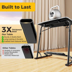 FoldWise Upgraded Folding TV Tray Table, Sturdy Couch & Dinner Laptop Table | Adjustable Height & Angle Portable Desk for Eating, Work & Recliner; Includes Footrest, Cup Holder, iPad Holder, Edge Stopper