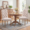 Tufted Upholstered Parsons Dining Chair Set Fabric Diner Accent Stylish Modern Kitchen Living Room with Button Sturdy Solid Wood Legs, 2-Pack