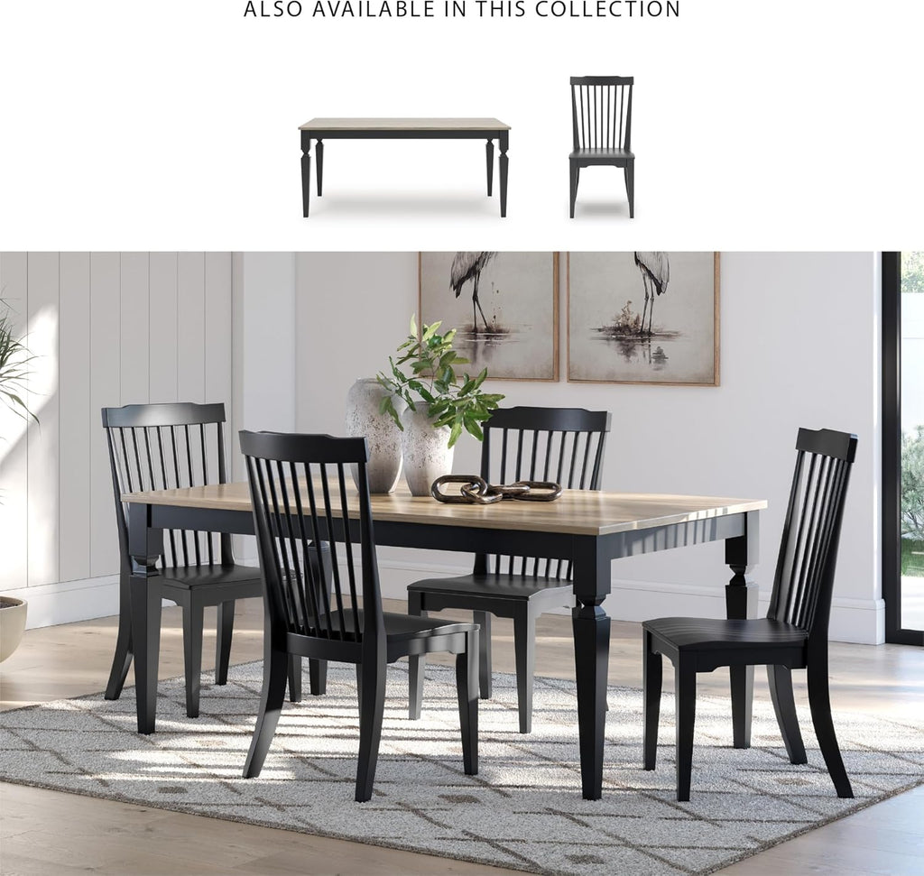Signature Design by Ashley Mendinfort Casual Mango Wood Dining Table, Light Brown & Black
