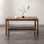Linen Dining Bench Upholstered Entryway Bench Farmhouse Shoe Bench Seat Ottoman for Hallway Living Room Bedroom End of Bed Dining Room Kitchen, 45.5" Long, Charcoal