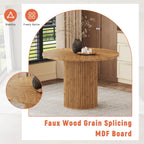 Table and Chairs Set of 6, Round Dining Room Sets for 6, 42 Inch Storage Table with 6 Chairs for Living Room, Kitchen, Farmhouse, Office