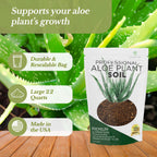 Professional Aloe Plant Soil | Premium All Purpose Blend | Large 2.2 Quarts | Ready to Use for Aloe, Cactus, Succulent Plants | Pinebark, Peat, Course Sand | Made in USA