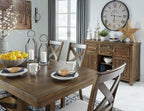 Signature Design by Ashley Extendable Dining Table, Grayish Brown, Seats 8