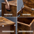 47.2” Storage Bench,Extra Large Wooden Storage Chest with 2 Safety Hinges,entryway Bench,Blanket Storage,Shoe Storage Bench for Entryway,Bedroom,Living Room,Easy Assembly.-Rustic Brown