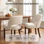 Usaint Wooden Dining Chairs Set of 4, Modern Upholstered Dining Room Chair Kitchen Chairs with Ergonomic Curved Backrest for Kitchen and Restaurant, Beige