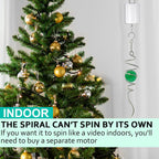 Wind Spinner Tail with Green Glass Orb,Gazing Ball Spiral Tail,Wind Spinners Stabilizer,Visual Illusion in Spinning Hanging Rotating Art Decor,Indoor Outdoor Garden Decoration-13in