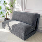 MAXYOYO Folding Sofa Bed, Extra Thick and Long Floor Sofa Convertible Chair with Washable Cover, Floor Couch Lounge Bean Bag Bed for Living Room, Dark Grey, 54x91 Inch | Extra Thick with Washable Cover, Chaise Lounge, Bean Bag Couch Bed for Bedroom