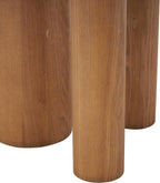 Deco 79 Wood Side End Accent Table End Table with Beige Round Marble Tabletop, Side Table 18" x 18" x 20", Brown