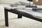 GTU Furniture Contemporary MDF Rectangular 3-Piece Coffee Table Set, Cocktail Table with 2 Matching End Tables, Dark Brown Finish for Living Room