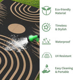 GENIMO Outdoor Rug 8' x 10' Waterproof for Patio Clearance, Reversible Lightweight Plastic Straw Camping Carpet, Large Area Rugs Mats for Rv, Backyard, Deck, Porch, Picnic, Balcony, Mix-Black & Brown