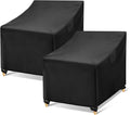 WLEAFJ Outdoor Chair Covers Waterproof, Black Lawn Patio Furniture Covers, Heavy Duty Patio Lounge Deep Seat Cover, 2 Pack - 29" W x 30" D x 36" H