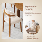 Dining Chairs Set of 4, Upholstered Wooden Mid Century Modern Fabric Kitchen Side Chairs with Ergonomic Curved Backrest, Farmhouse Chair for Kitchen Dining Room - Beige