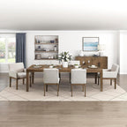 Lexicon 84-102 Inch Extendable Dining Table for 4-8 People, Large Rectangle Wooden Kitchen Table with Self-Storing Extension Leaf Space Saving, for Dining Room, Living Room, Home Office, Brown