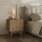 SICOTAS Nightstands Set of 2 with Drawers, 21" Wide Modern Bedside Tables