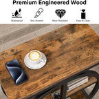 End Tables for Living Room, 4-Tier Narrow Side Table with Storage Space, Wood Slim Sofa Side Table with Geometric Metal Frame, Industrial Skinny Nightstand and Bedside Table, Rustic Brown