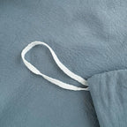 FACE TWO FACE Bedding Duvet Cover Set100% Washed Cotton Duvet Cover Linen Like Textured Breathable Durable Soft Comfy (Twin, Deep Gray Blue)