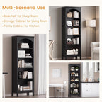 Arched Bookshelf,5 Tier Tall Bookcase with Adjustable Shelves for Storage