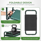 Walensee Foldable Garden Kneeler and Seat Bench with Cross-Body Tool Bag, Removable Tool Pouch, Heavy Duty Garden Stool with Soft Kneeling Pad, No Assembly,Ideal Gardening Gift for Mom Women Seniors