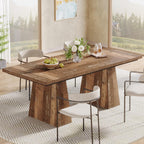 Tribesigns Dining Table for 4-6, 63-Inch Modern Kitchen Table with Sturdy Tapered Wood Leg, Rectangular Dinner Table with Large Tabletop for Dining Room, Kitchen, Living Room, Natural
