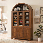 Merax 73'' Tall Farmhouse Arched Kitchen Pantry Cabinet