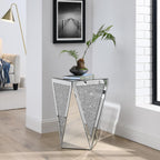Crystal Mirrored Side Table, Living Room Side Table Sofa Couch Side Tables, Mid Century Modern End Table Accent Table, Small End Table Bedside Tables Mirrored Nightstand for Bedroom Corner