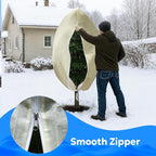 MIXC Plant Covers Freeze Protection, 31.4''×39.3'' Winter Cold Weather Frost Blankets Shrub Jacket with Drawstring Reusable Frost Protection Cloth for Outdoor Plants Fruit Tree Potted (2 Pack)