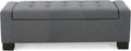 Christopher Knight Home Guernsey Fabric Storage Ottoman, Charcoal 20x50.25x16.75 inches