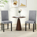 GOFLAME Upholstered Dining Chairs Set of 4, Fabric Kitchen Chairs with Padded Seat, Tilt Backrest, Rubber Wood Legs, Armless Side Chairs for Dining Room, Living Room, Restaurant, Light Gray