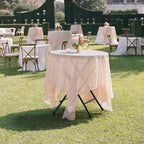 VINGLI 32" Round Folding Commercial Banquet Table, Portable Plastic Coffee Card Dining Table for Kitchen or Outdoor Party Wedding Event, 1 Pack, Black