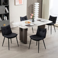 AVAWING Modern Dining Chairs Set of 4, Faux Leather Upholstered Kitchen Chairs with Button Tufted Back and Adjustable Footpads, Armless Accent Chairs for Dining Living Room, Black
