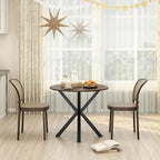 Giantex 36" Round Dining Table for 4, Farmhouse Kitchen Table with Rubber Wood Legs, Adjustable Foot Pads, Dining Room Tables for Dinette, Small Space, Dinner, Living Room, Restaurant, Espresso