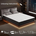 Queen Mattress, 10-in Deluxe Hybrid Mattresses, Memory Foam Mattress in a Box, Individual Pocket Spring-Motion Isolation-Medium Firm-Extra Edge Support, CertiPUR-US, 365 Nights Trial