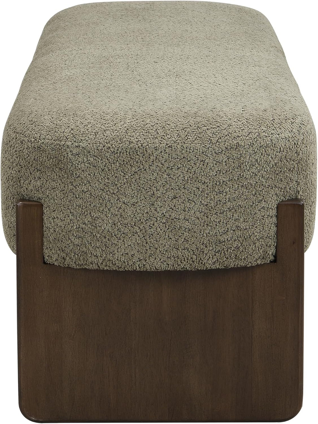 Virubi Elegant Upholstered Loop Yarn Ottoman, Dark Green End of Bed Entryway Benches, Corner Dining Bench Shoe Stool for Indoor Bedroom Living Dining Room (Dark Green)