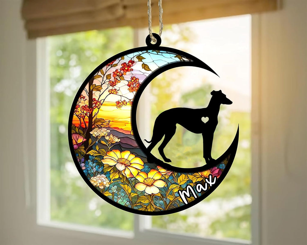 Personalized Dog Memorial, Custom Name Weimaraner Dog Christmas Ornament with Name, Custom Breeds, Pet Loss Light Catcher, Gifts for Lovers Loss of Pet Sympathy on Mothers Day Christmas