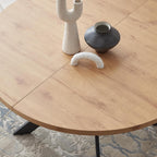 Zerifevni 46.4" Round Dining Table Set, Mid Century Modern Round Dining Table for 4-6 Person, w/Steel Legs, Coffee Table for Kitchen Dining Room, Office, Save Space