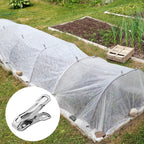 Aodaer 60 Pieces Stainless Steel Garden Clip with Strong Grip Heavy Duty Greenhouse Clips Anti-wind Garden Shed Film Shading Net Rod Clamps for Shade Cloth Plant Cover on Garden Hoops