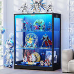 BROTTAR 41.7" Display Cabinet with Glass Doors & 3 Color LED Lights, Black