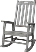 Oversized Wooden Porch Rocker Chair: Classic Fir Wood Design with 21-Inch Wide Seat & High Backrest - Smooth Rocking Motion for Indoor & Outdoor Use - Supports Up to 330 lbs