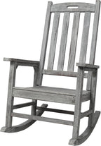 Oversized Wooden Porch Rocker Chair: Classic Fir Wood Design with 21-Inch Wide Seat & High Backrest - Smooth Rocking Motion for Indoor & Outdoor Use - Supports Up to 330 lbs