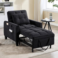 Convertible Sleeper Chair, 3 in 1 Sleeper Chair Bed Pull Out Sofa Bed Chairs, Single Sofa with Adjustable Backrest for Adults Reading Living Room, Bedroom, Velvet Black